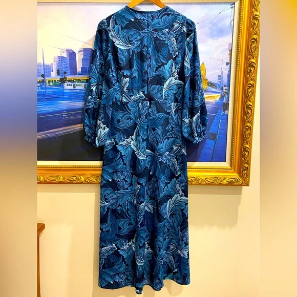 Scanlan Theodore |Brand new without tag Leaf Printed MIDI Dress - Picture 6 of 8